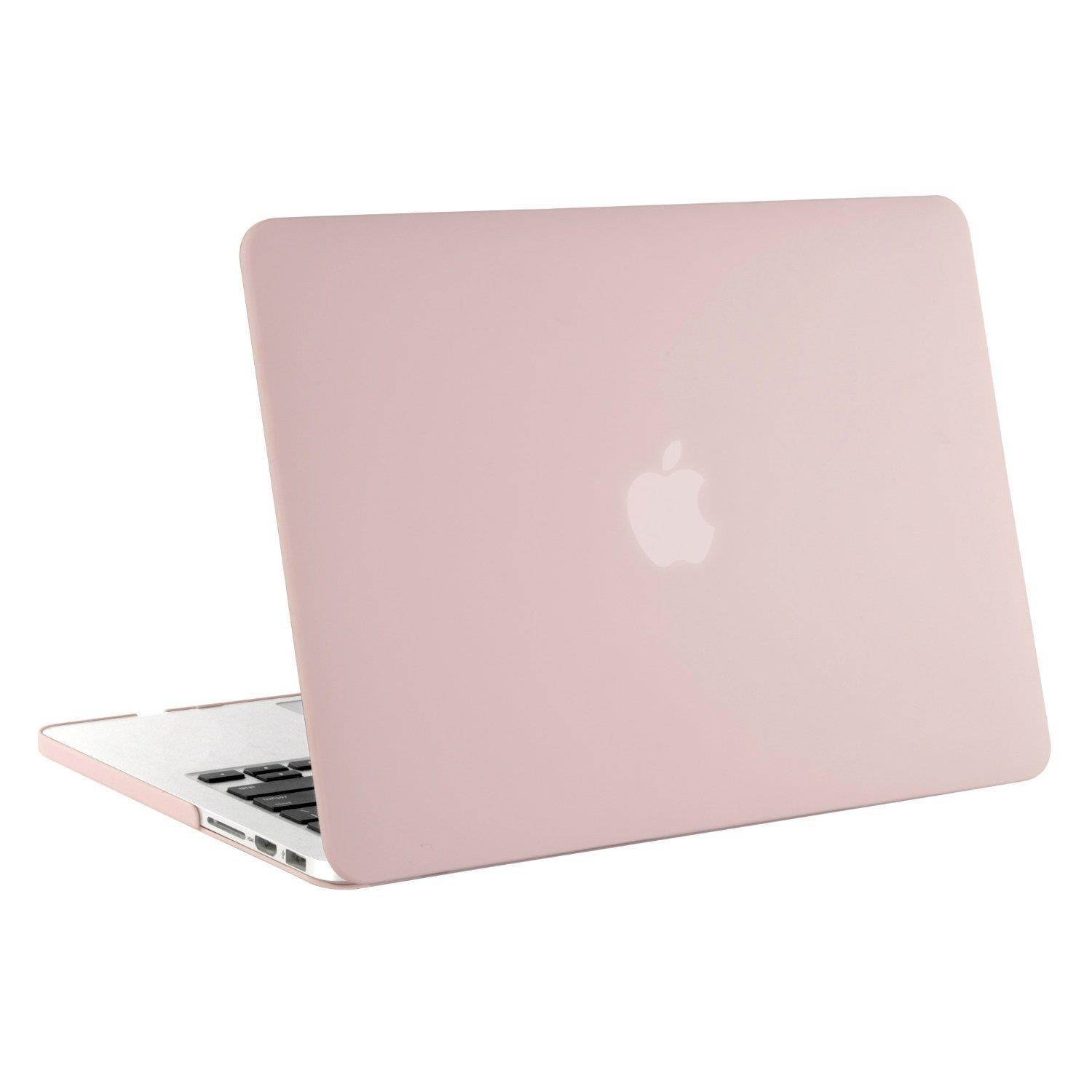 MOSISO Plastic Hard Case Shell & Keyboard Cover & Screen Protector Only Compatible [Previous Generation] MacBook Pro (No USB-C) Retina 15 Inch (Model: A1398) (No CD-ROM), Rose Quartz