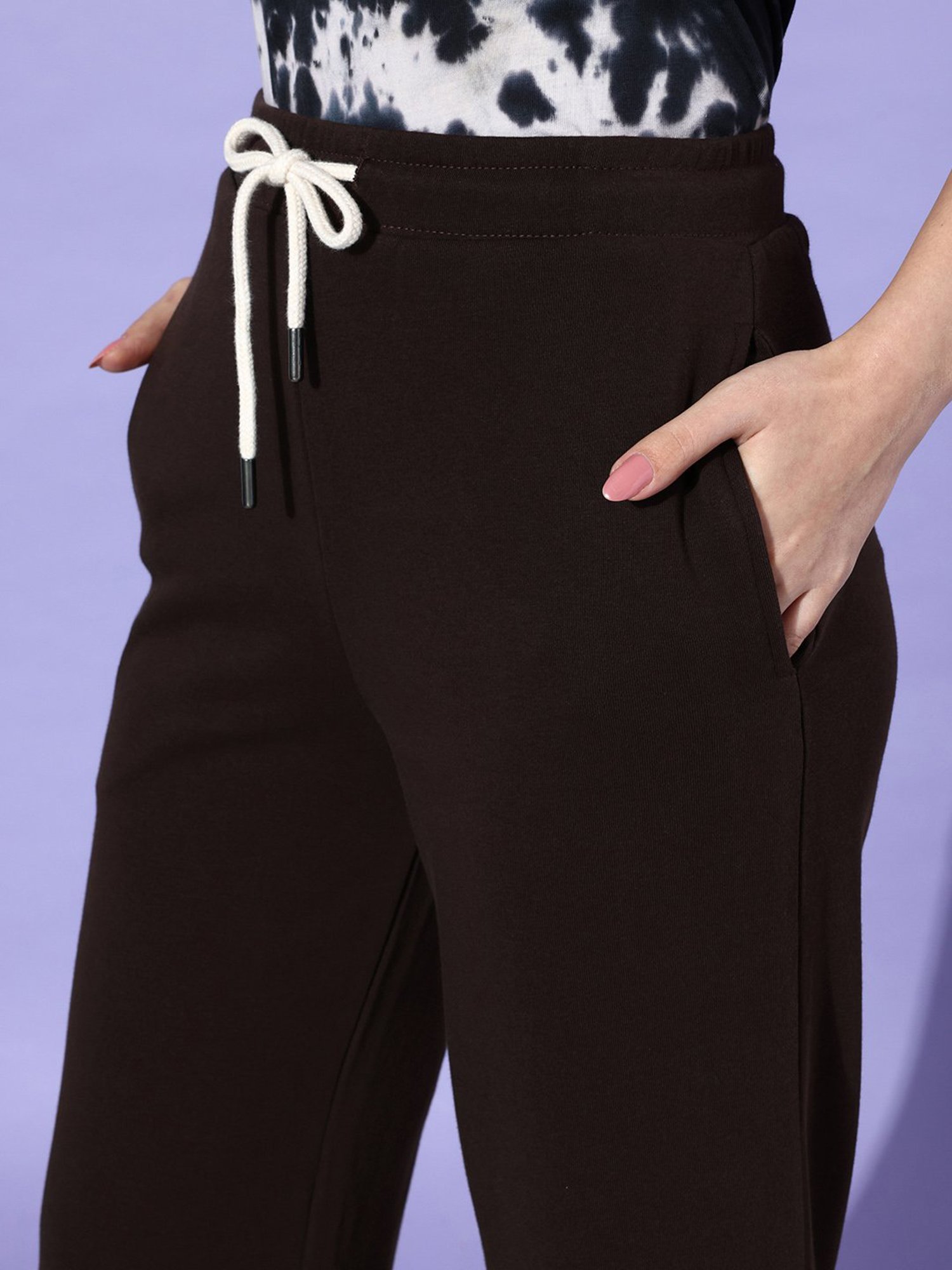 Dillinger Brown Fleece Regular Fit High Rise Trackpants