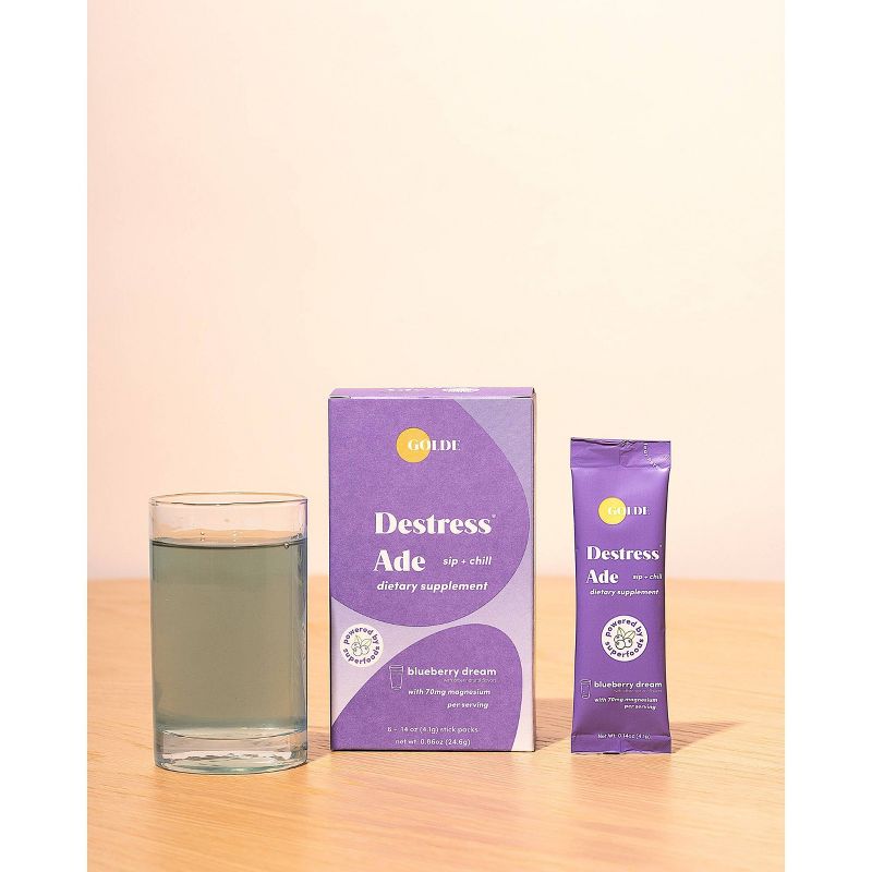Golde Destress Ade Blueberry Dietary Supplements - 6ct