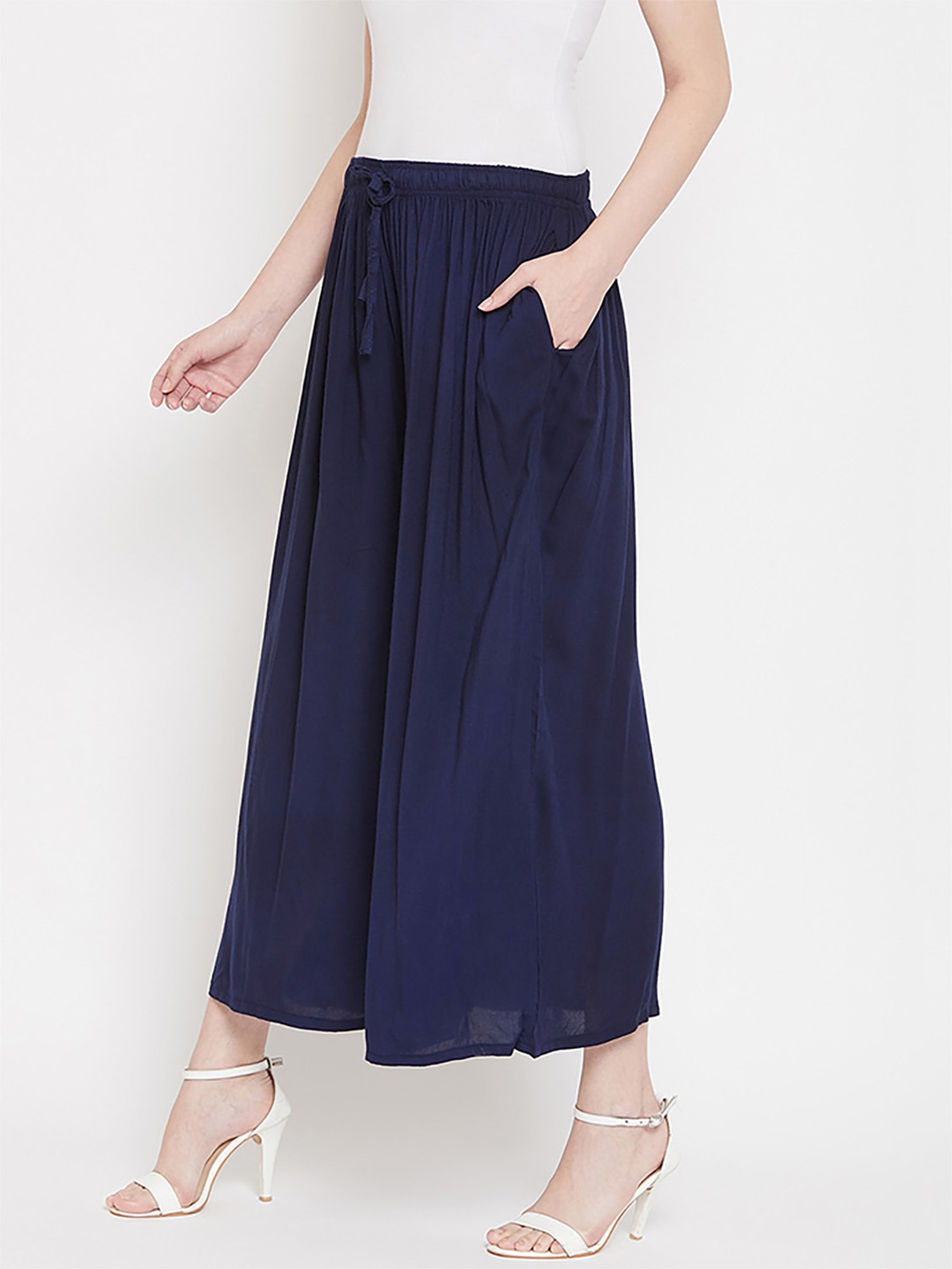 Castle Navy Regular Fit Palazzos