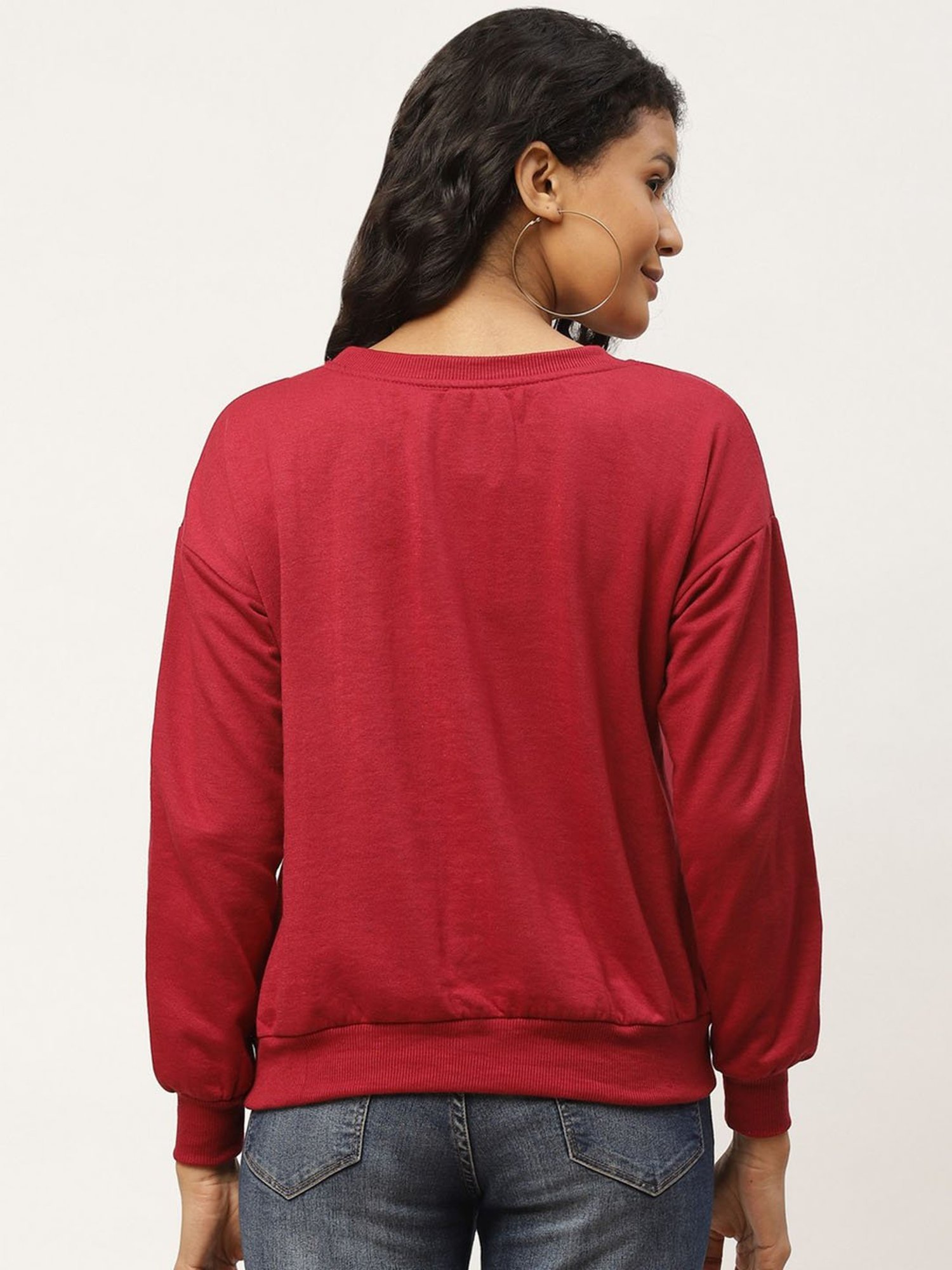 Belle Fille Maroon Patchwork Sweatshirt