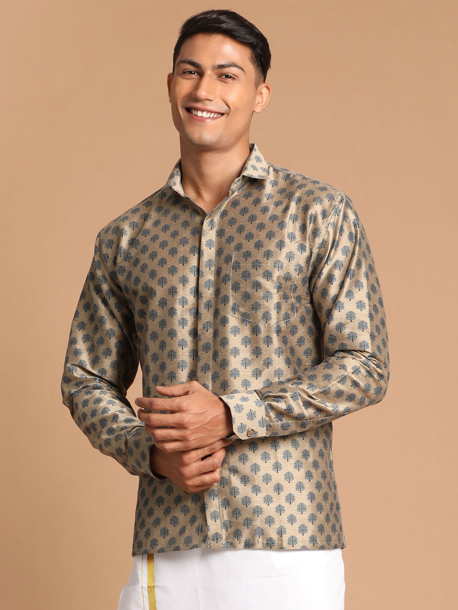 Ramraj Light Pink Regular Fit Shirt