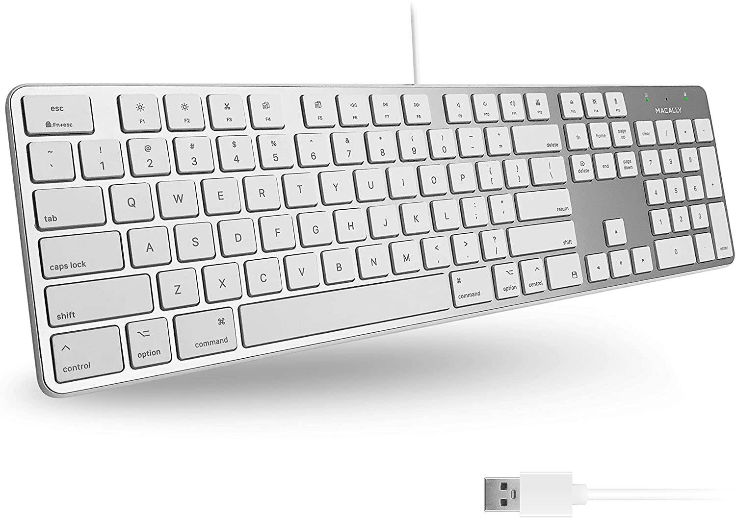 Macally Ultra Slim Wired Keyboard and an Ergonomic Laptop Stand, Relieve Stress Off Your Back