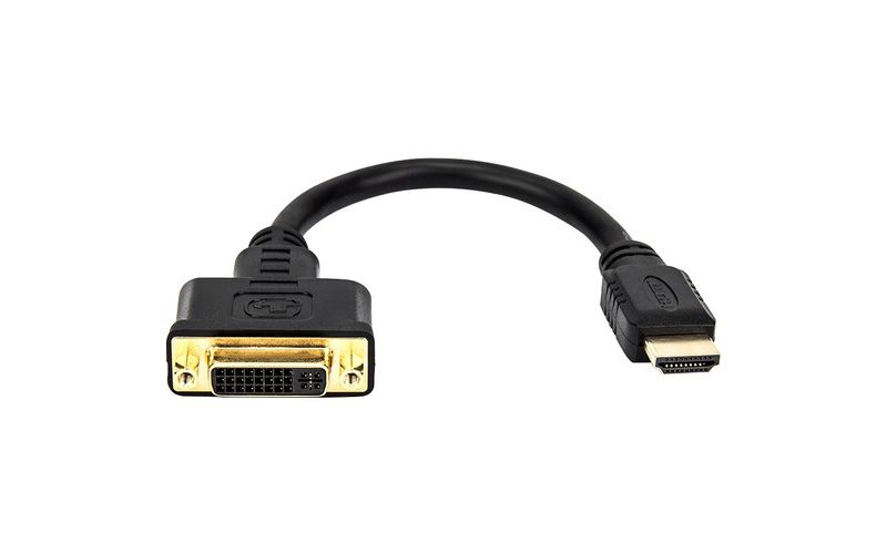 Rocstor Premium Y10A171-B1 8in HDMI to DVI-D Video Adapter F/M- HDMI Female to DVI Male