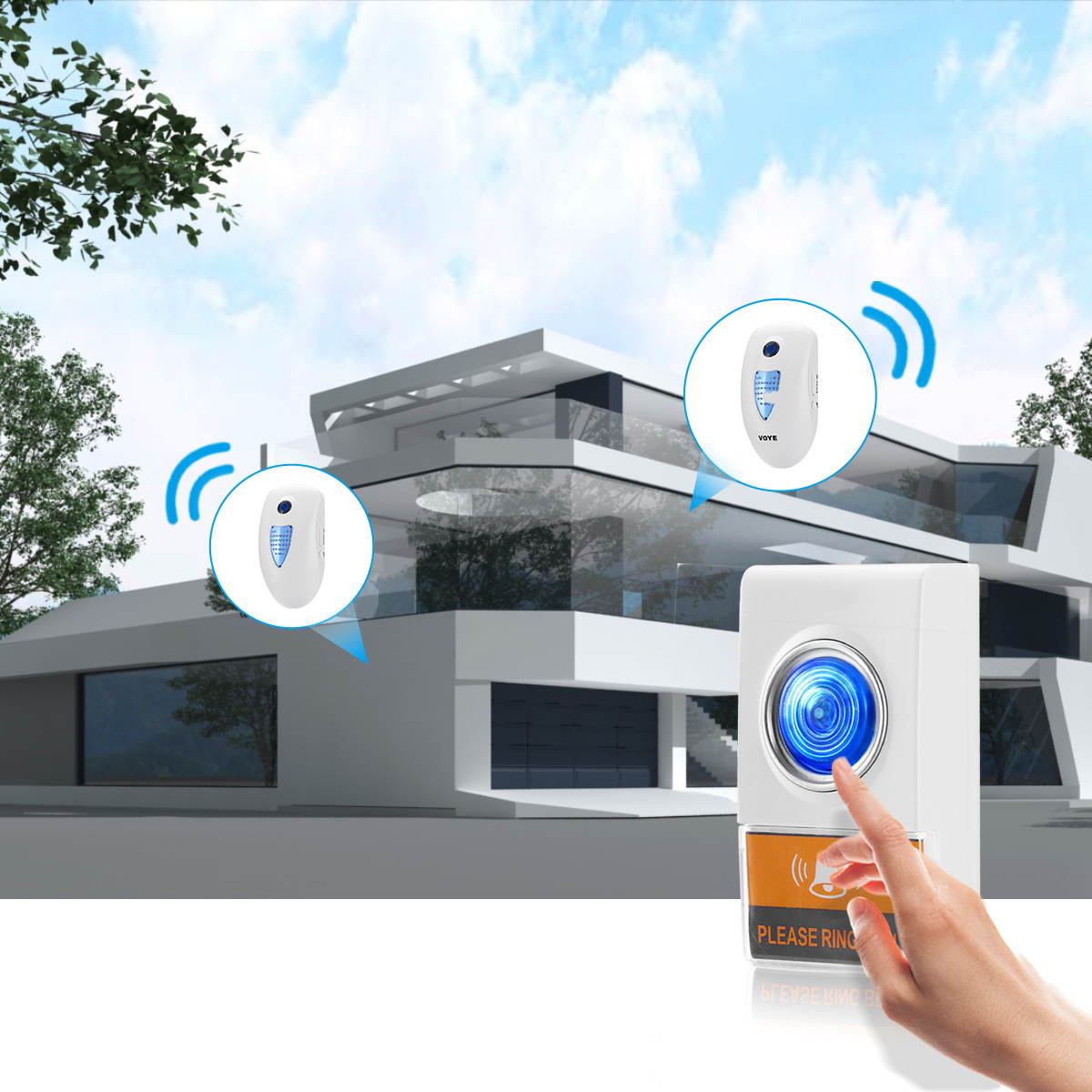 IR Sensor Welcome Doorbell Electronic Induction Doorbell Advertising Guide (Black)