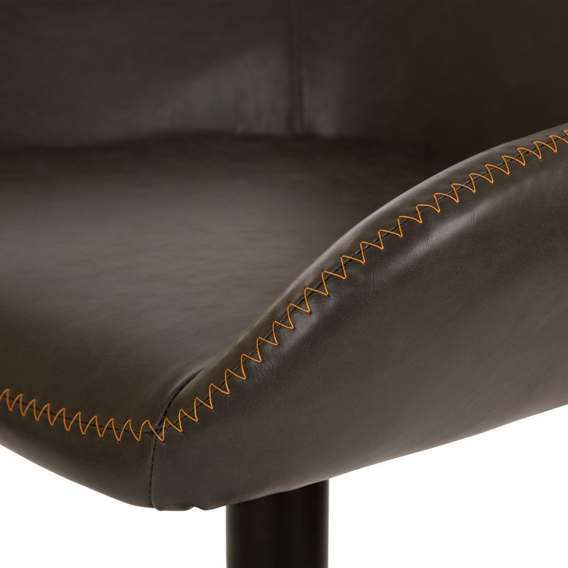 Set of 2 MidCentury Modern Vintage Leatherette Gaslift Adjustable Barstool Gray - Glitzhome