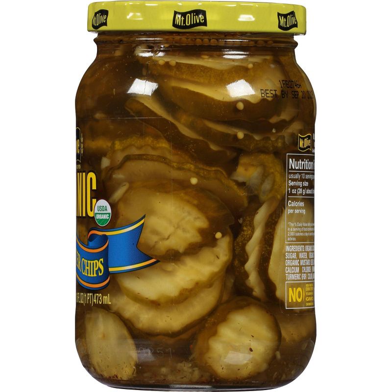 Mt. Olive Organic Bread & Butter Pickle Chips - 16 fl oz
