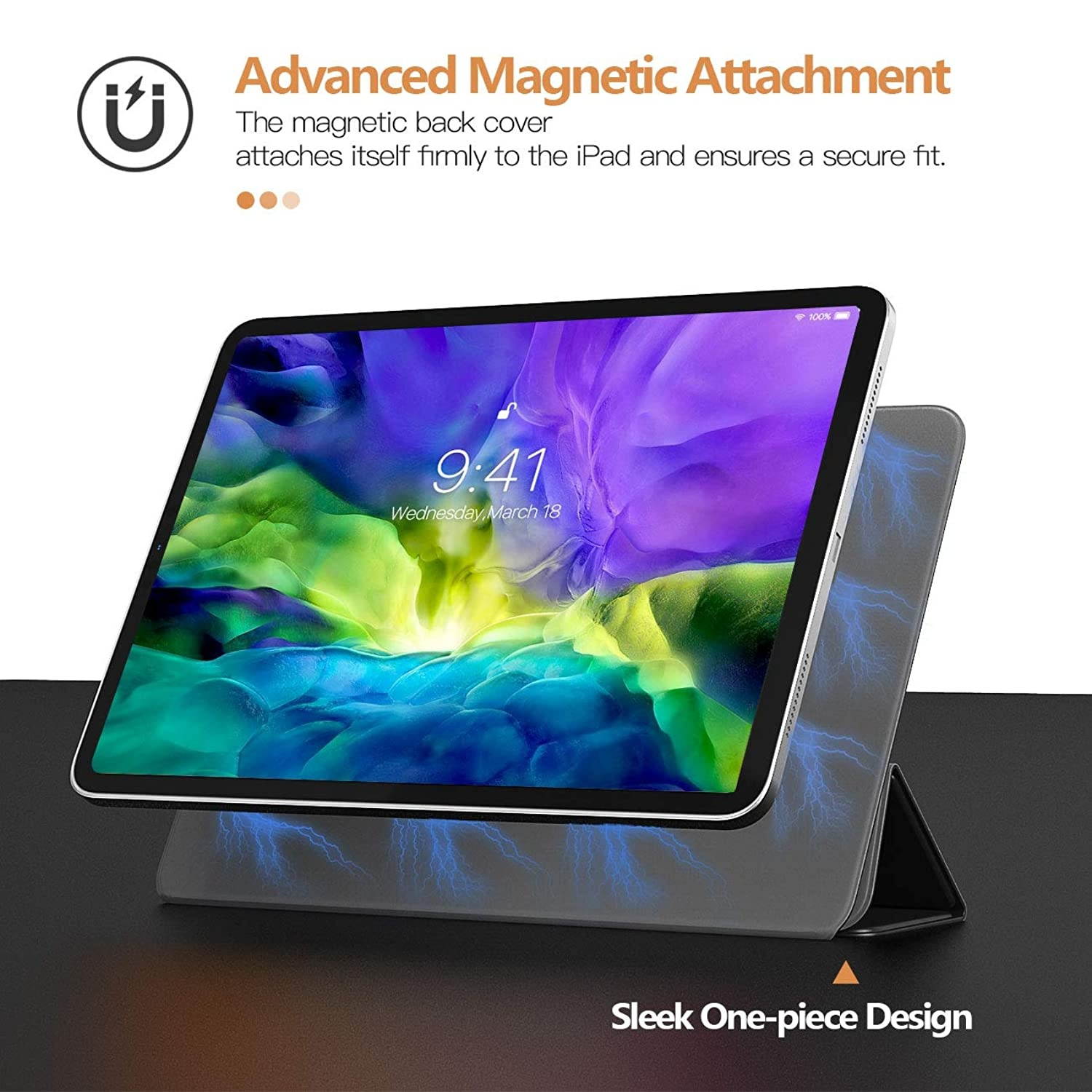 TiMOVO Case for New iPad Pro 11 Inch 2020 (2nd Generation), Strong Magnetic Trifold Stand Case Cover with Auto Sleep/Wake Fit iPad Pro 11" 2020 Release [Support Apple Pencil Pair & Charging] - Black