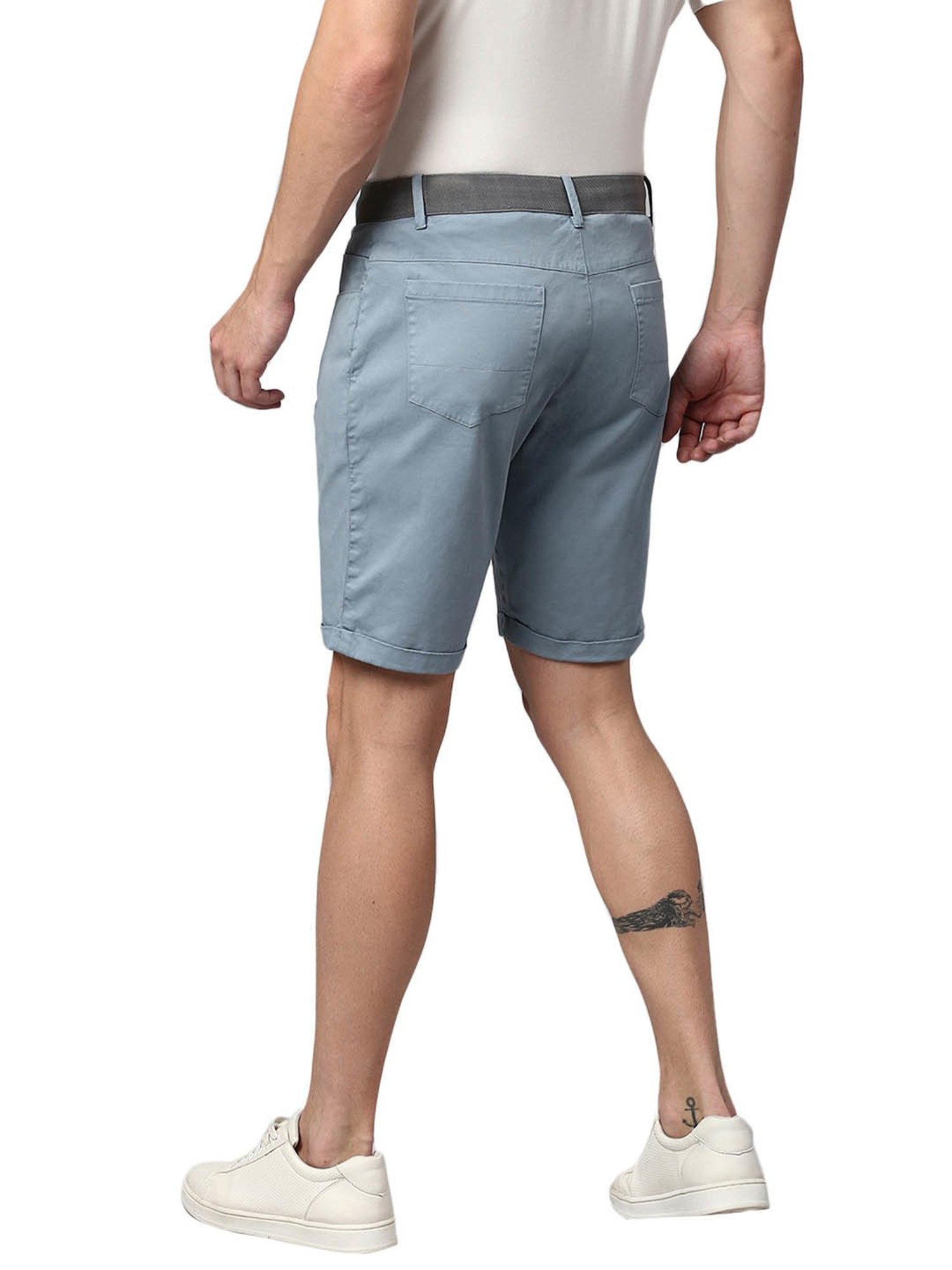 Slowave Light Blue Regular Fit Shorts