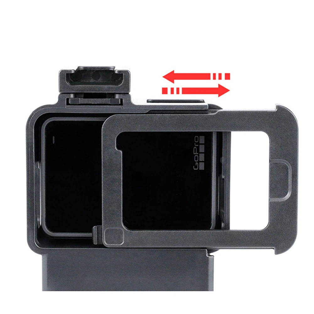 Protective Case Housing Shell for GoPro Hero 7/6/5 Cage Frame Cold Video Shooting Vlog Hot-shoe Case for Microphone LED Light
