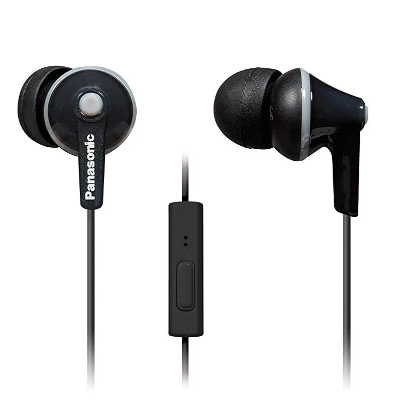 ErgoFit Earbud Headphones with Microphone and Call Controller Compatible with iPhone Android and Blackberry RPTCM125K InEar Black