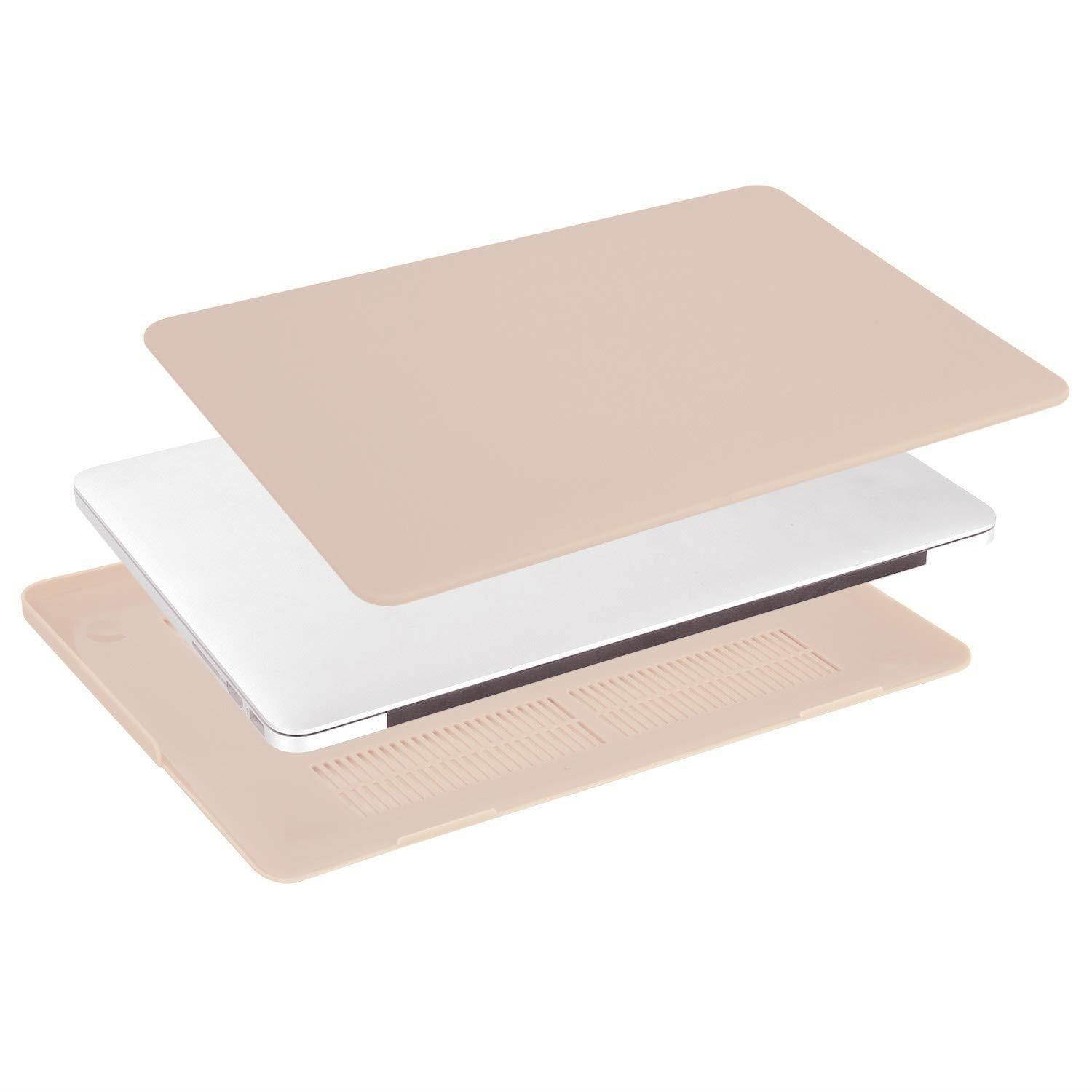 MOSISO Case Only Compatible MacBook Pro (W/O USB-C) Retina 13 Inch (A1502/A1425)(W/O CD-ROM) Release 2015/2014/2013/end 2012 Plastic Hard Shell & Keyboard Cover & Screen Protector, Camel