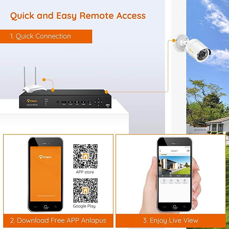 16 Channel 1080P Security Camera System, 16CH H.265+ 4-in-1 DVR Recorder, 8pcs 2MP Outdoor Indoor Home Security Cameras, 80ft Night Vision(No Hard Drive)