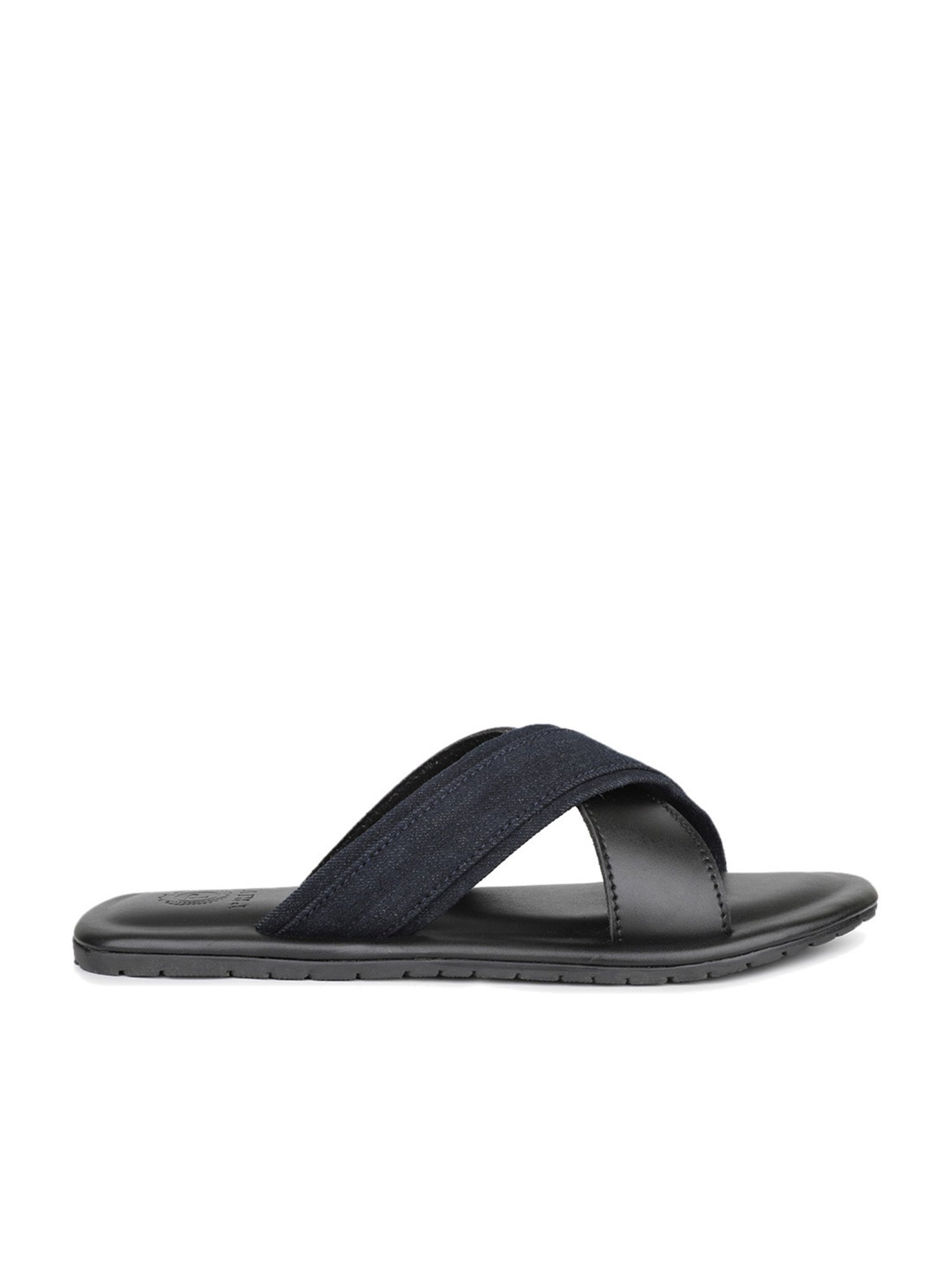 Privo by Inc.5 Men's Black Cross Strap Sandals