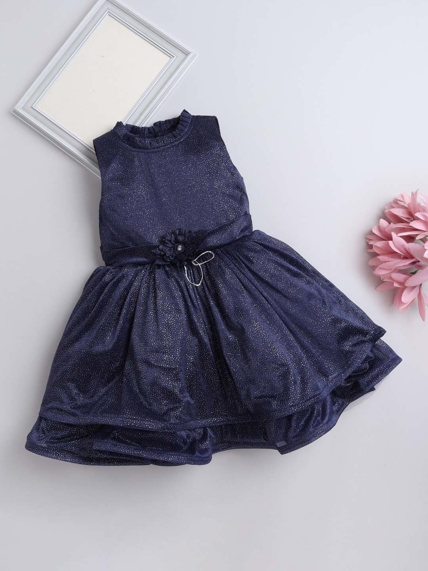 The Magic Wand Kids Navy Applique Dress