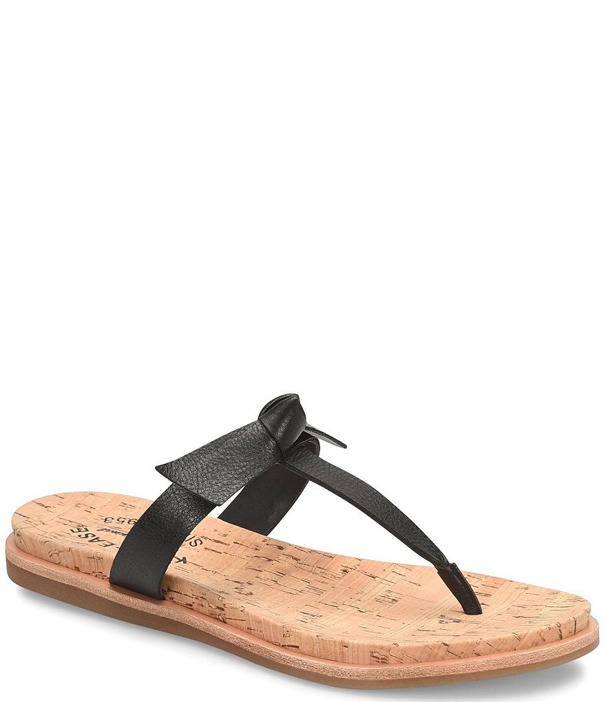 Kork-Ease Blake Leather Knot Bow Thong Flat Sandals