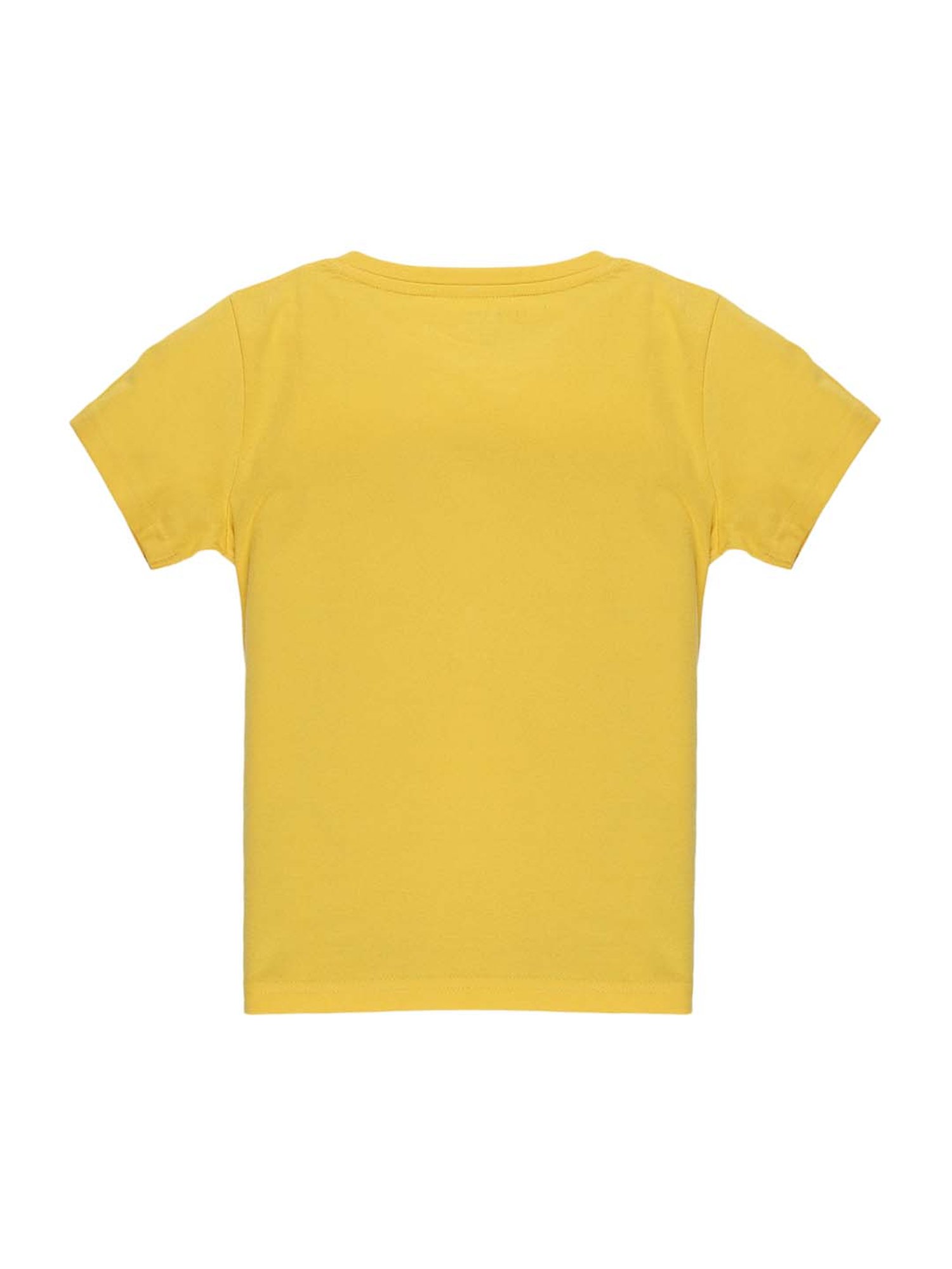 Plum Tree Kids Rust & Yellow Cotton Printed T-Shirts & Short Set