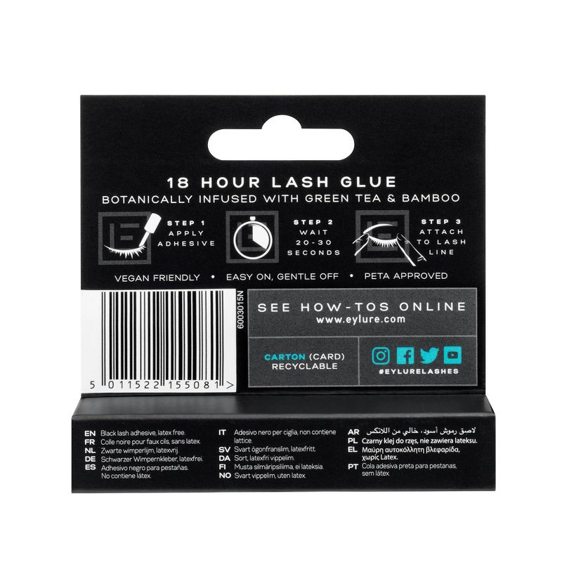 Eylure 18 Hour Latex Free Glue False Eyelashes Black - 0.15oz