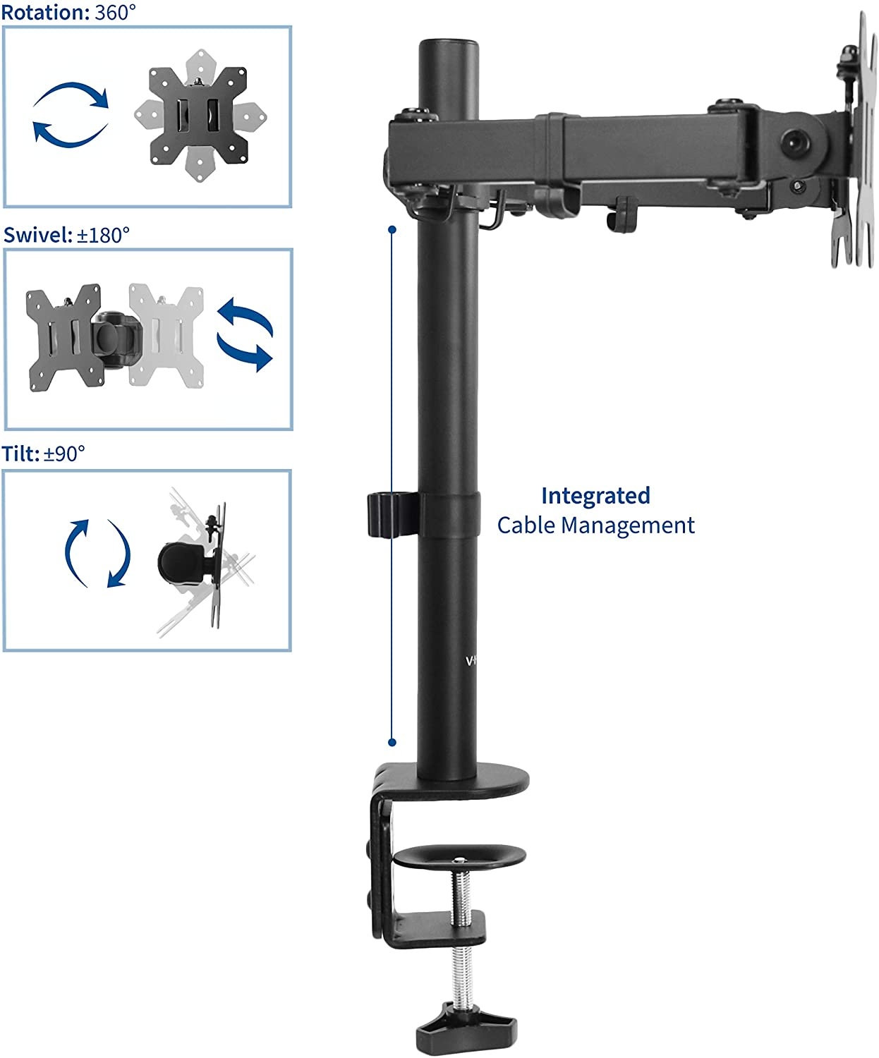 VIVO Dual LCD Monitor Desk Mount Stand Heavy Duty Fully Adjustable Fits 2 Screens up to 27" (STAND-V002)