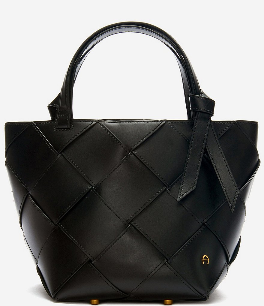 Etienne Aigner Ella Leather Woven Satchel Bag