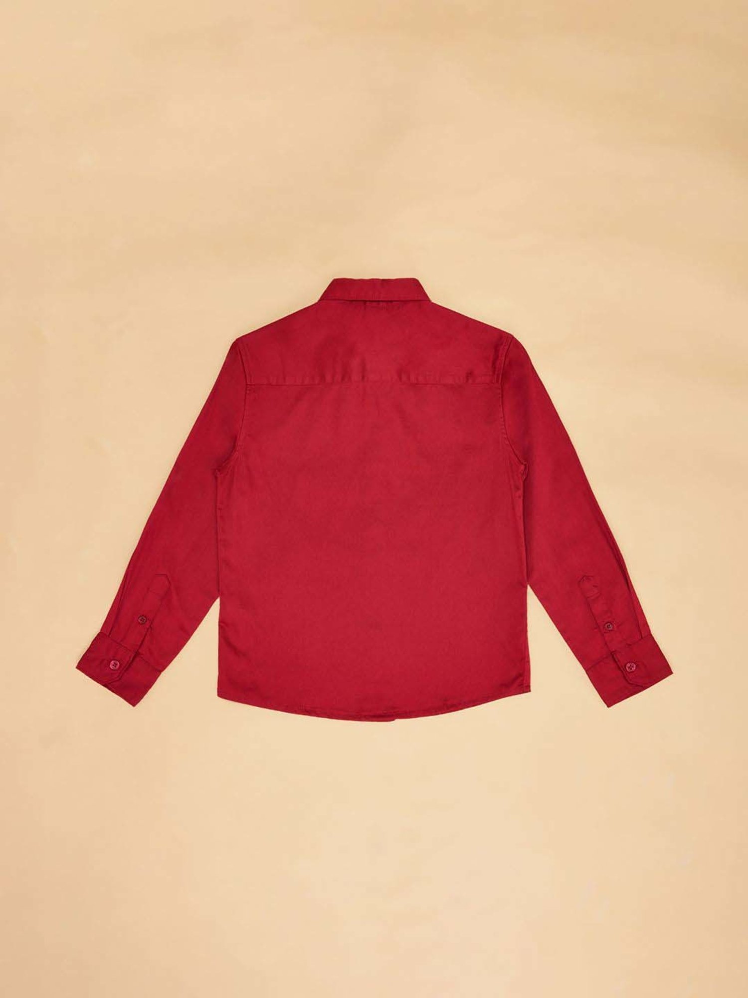YU by Pantaloons Boys Red Cotton Regular Fit Full Sleeves Shirt