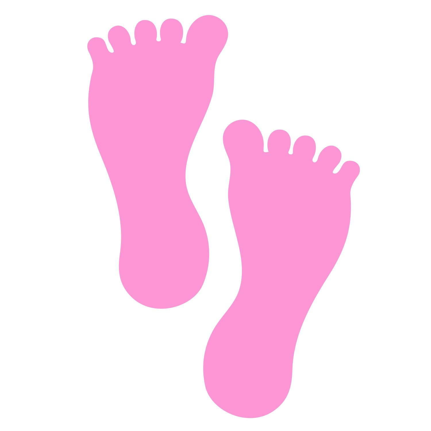 LiteMark 7 Inch Red Removable Barefoot Footprint Decals - Pack of 12 (6 Pairs)