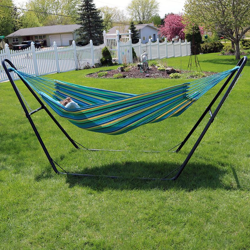 Blue Wave Island Retreat 15' Hammock Set - Blue Cover