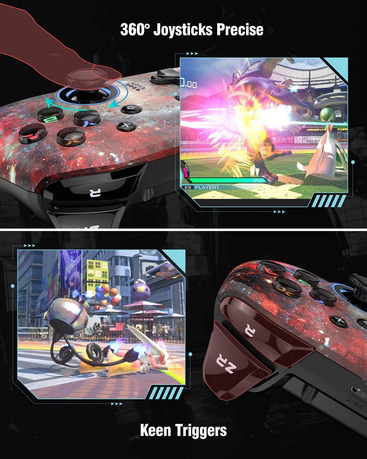 EasySMX [2020 Upgraded Version Wireless Controller for Switch Pro, Gaming Controller for Nintendo Switch Remote Gamepad Joystick Wireless Controller