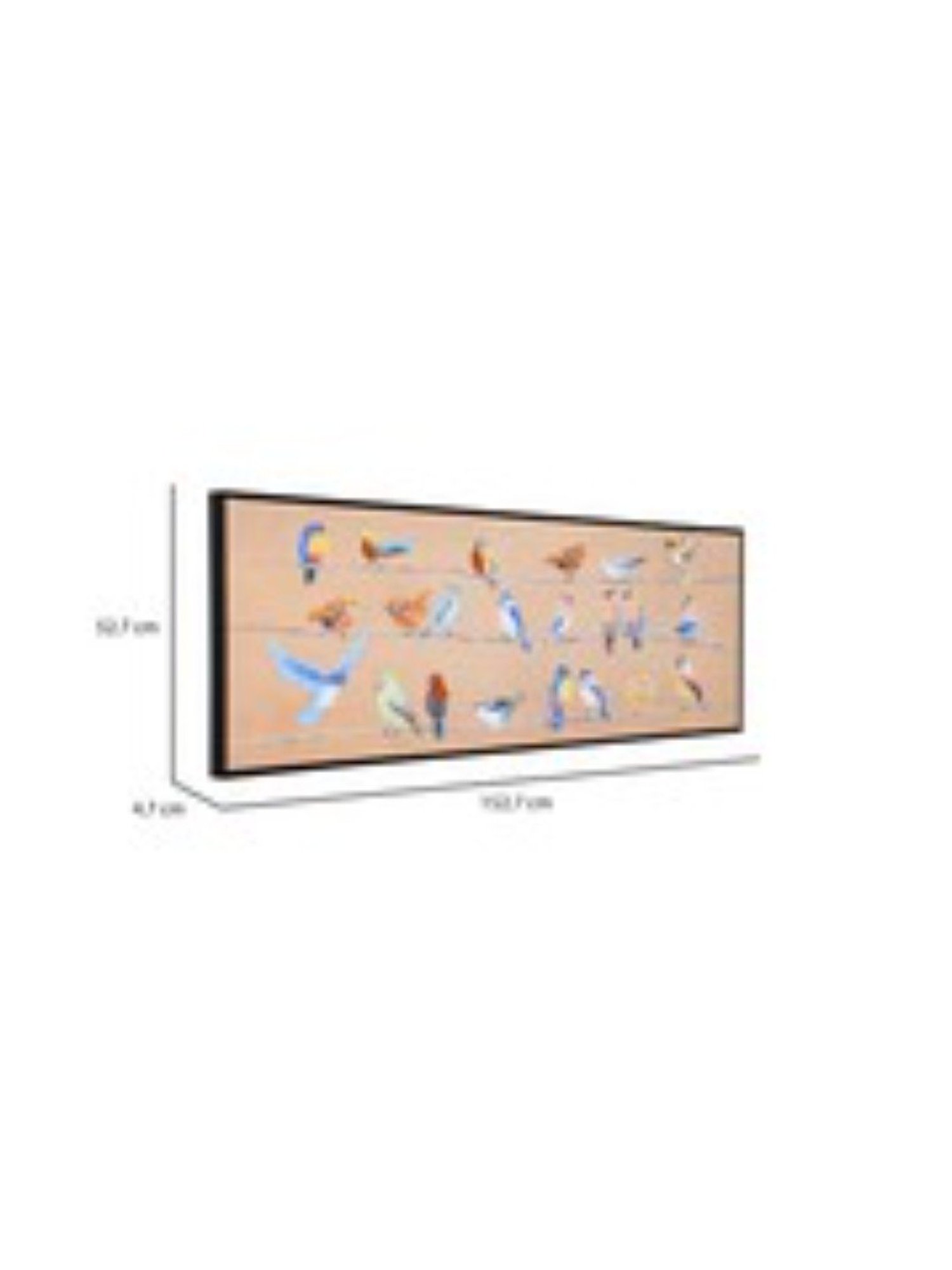 @home Mustard Wood Birds Chatter Canvas Wall Painting