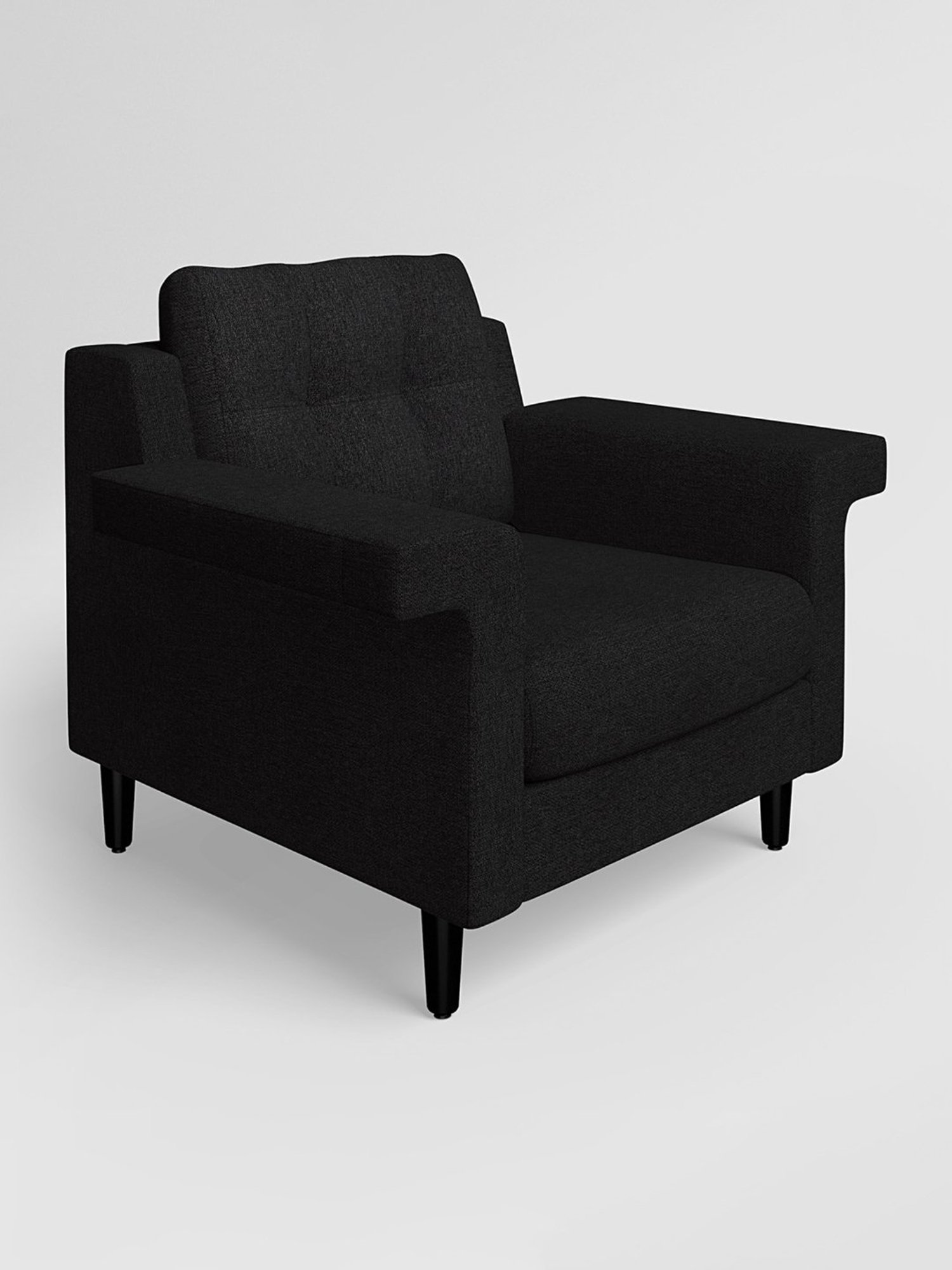 Godrej Interio Flight Dark Grey Pinewood 1 Seater Sofa