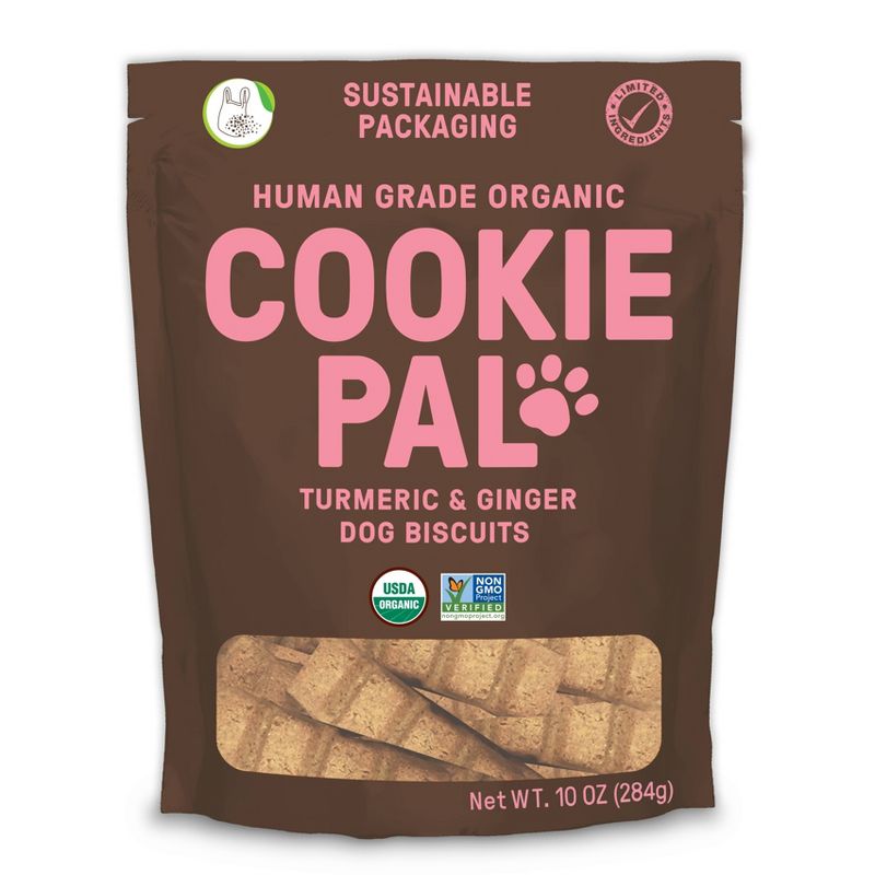Cookie Pal Human Grade Organic Turmeric and Ginger Dog Treats - 10oz