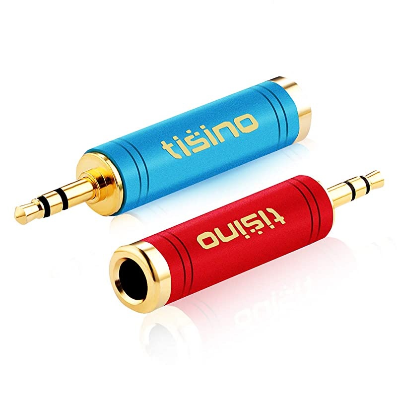 35mm to 14 Adapter GoldPlated Pure Copper 18 inch Male Plug to 14 inch Female Jack Stereo Adapter 2 Pack