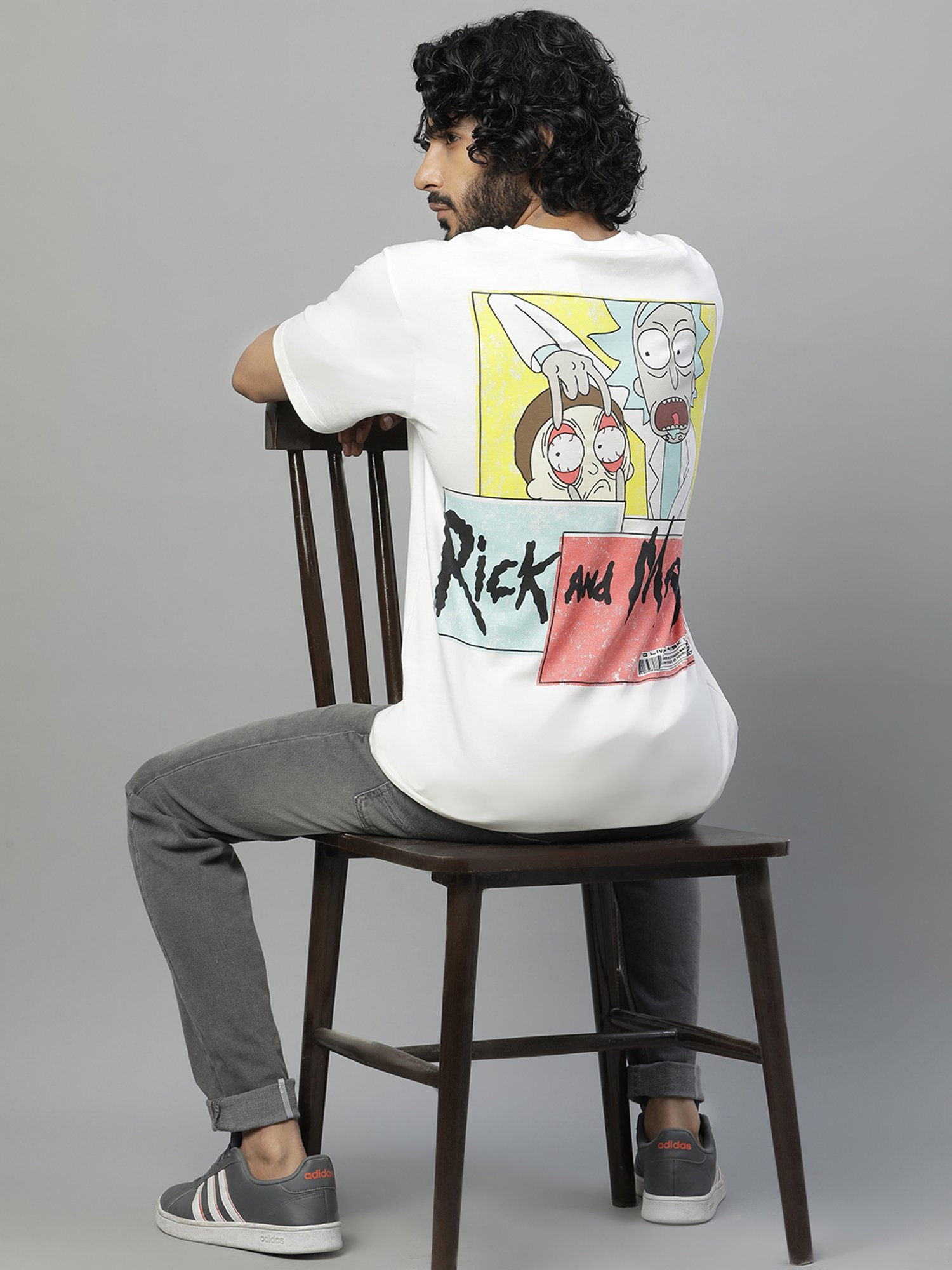 Free Authority White & Blue Regular Fit Rick & Morty Print T-Shirt - Pack of 2