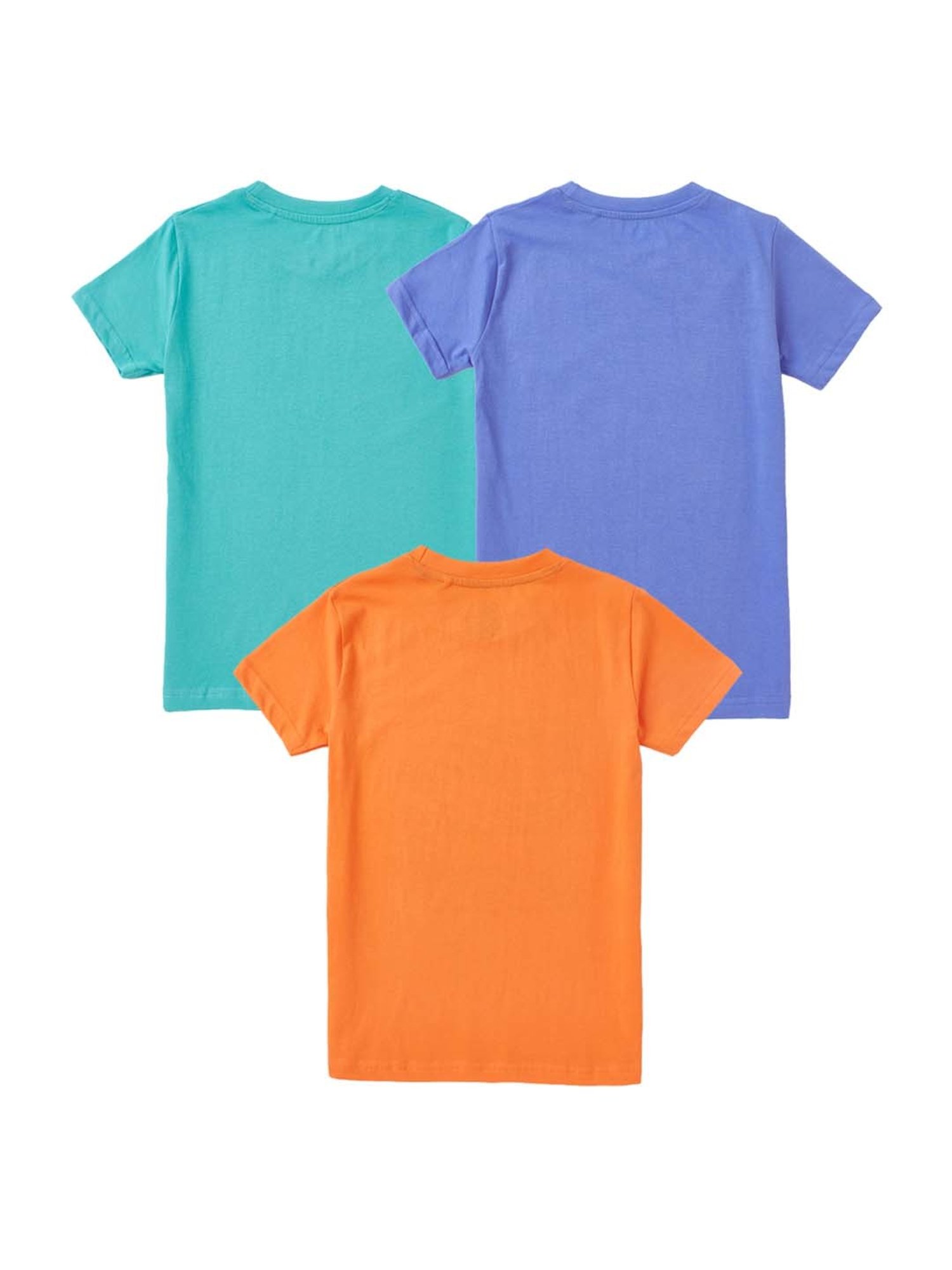 Cub McPaws Kids Multicolor Cotton Printed T-Shirt (Pack of 3)