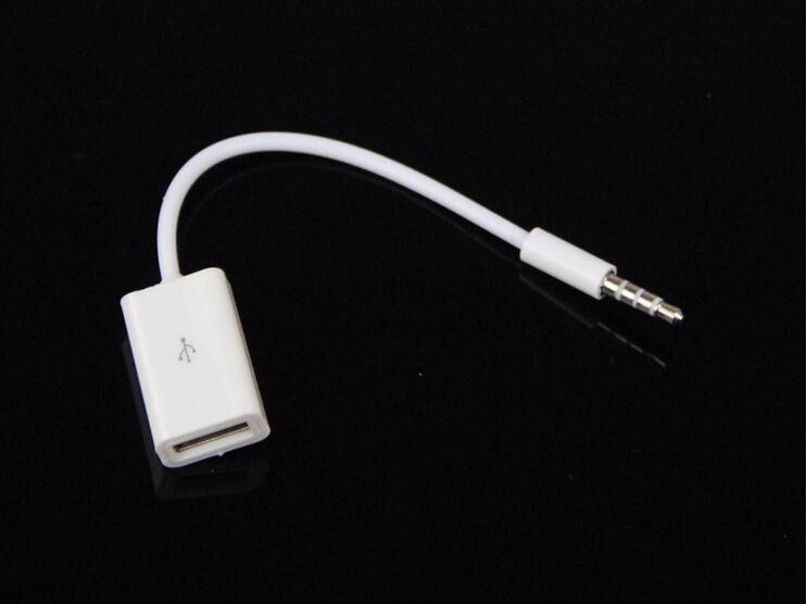 3.5mm Male auX audio Plug Jack to USB 2.0 Female Adapter Cable