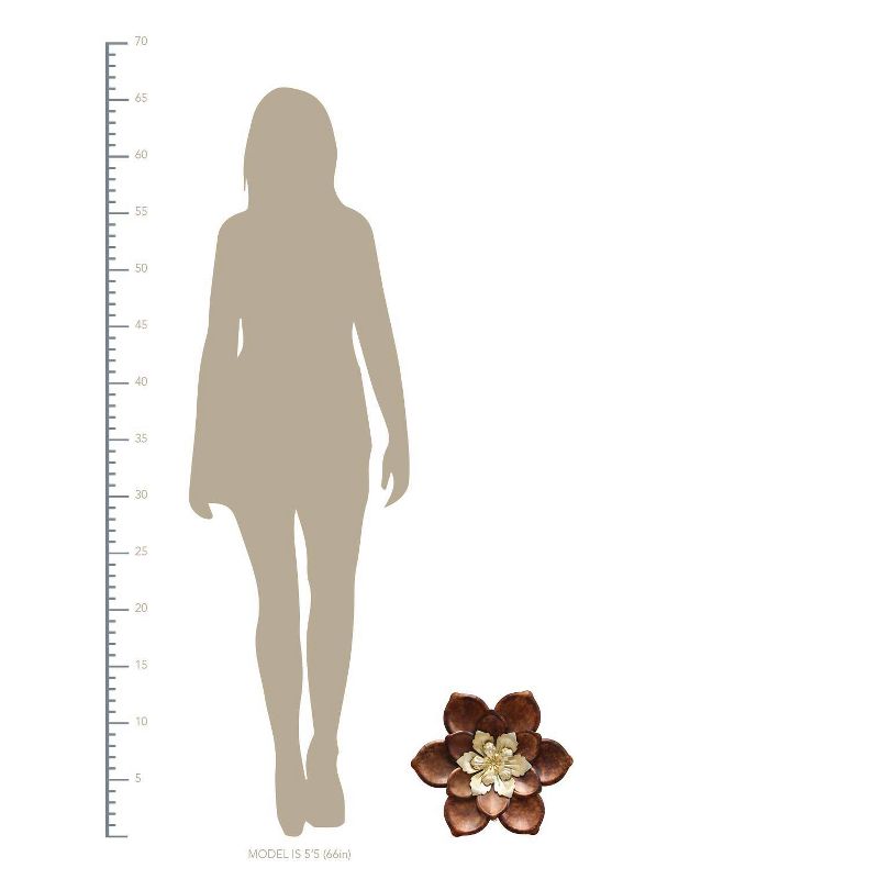 12.40" x 12.40" Whimsical Flower Wall Decor Metallic - Stratton Home Décor