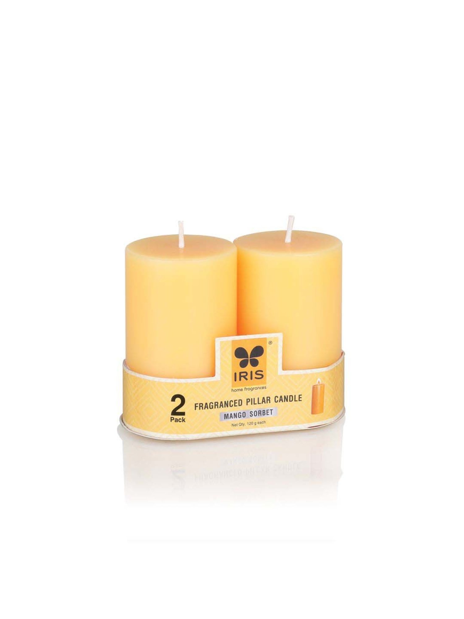 IRIS Orange Home Fragrances Mango Sorbet Fragrance Pillar Candles - Set of 2