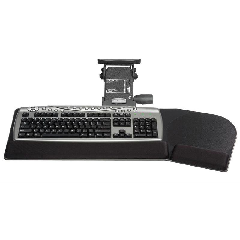 Kelly Computer Supply KCS69505 Leverless Lift N' Lock 28 in. x 10 in. California Keyboard Tray  - Black