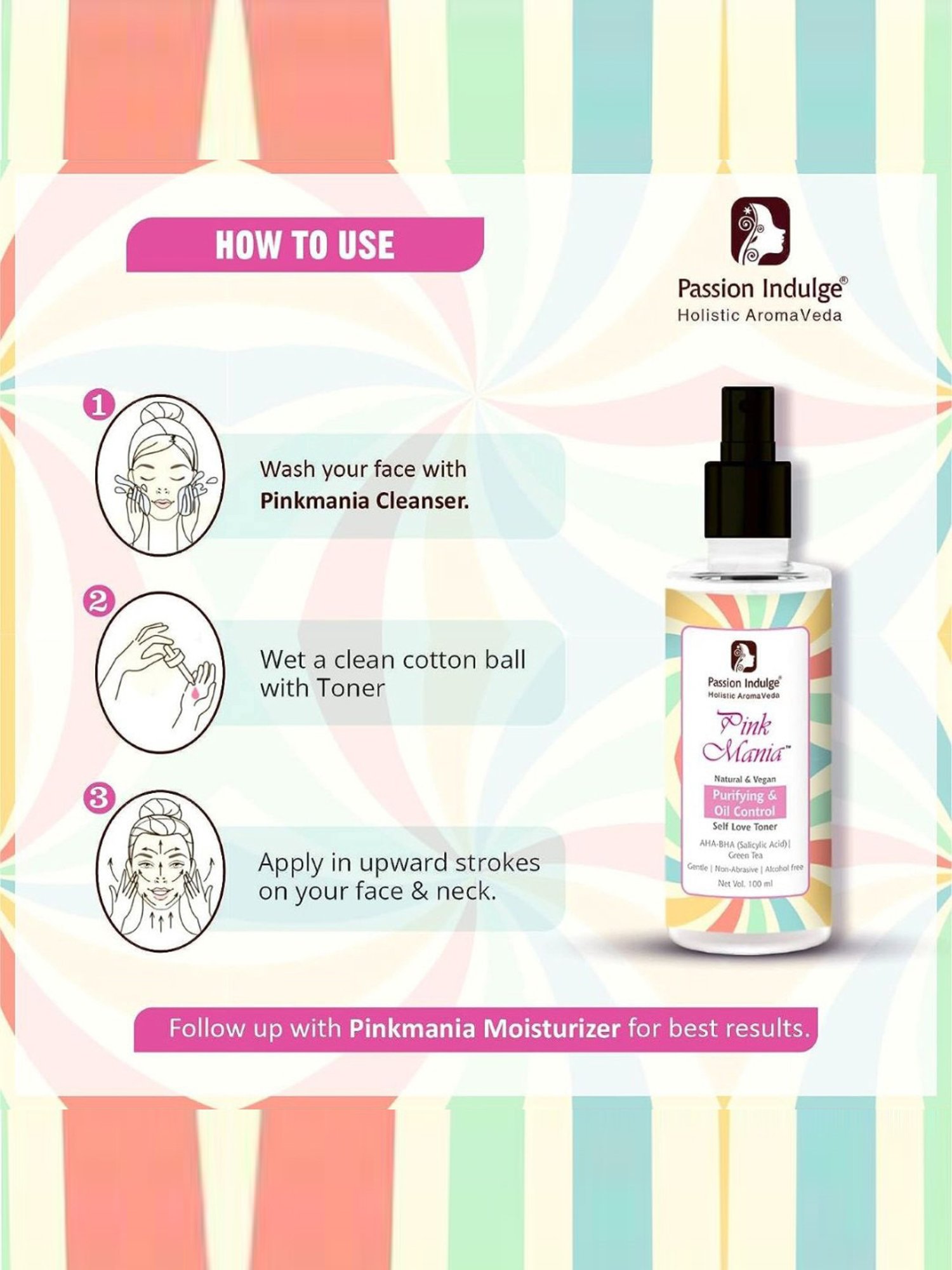 Passion Indulge Pink Mania Purifying & Oil Control Self Love Toner - 100 ml