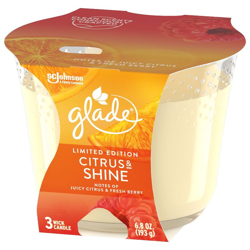 Glade Citrus & Shine 3-Wick Candle - 6.8oz