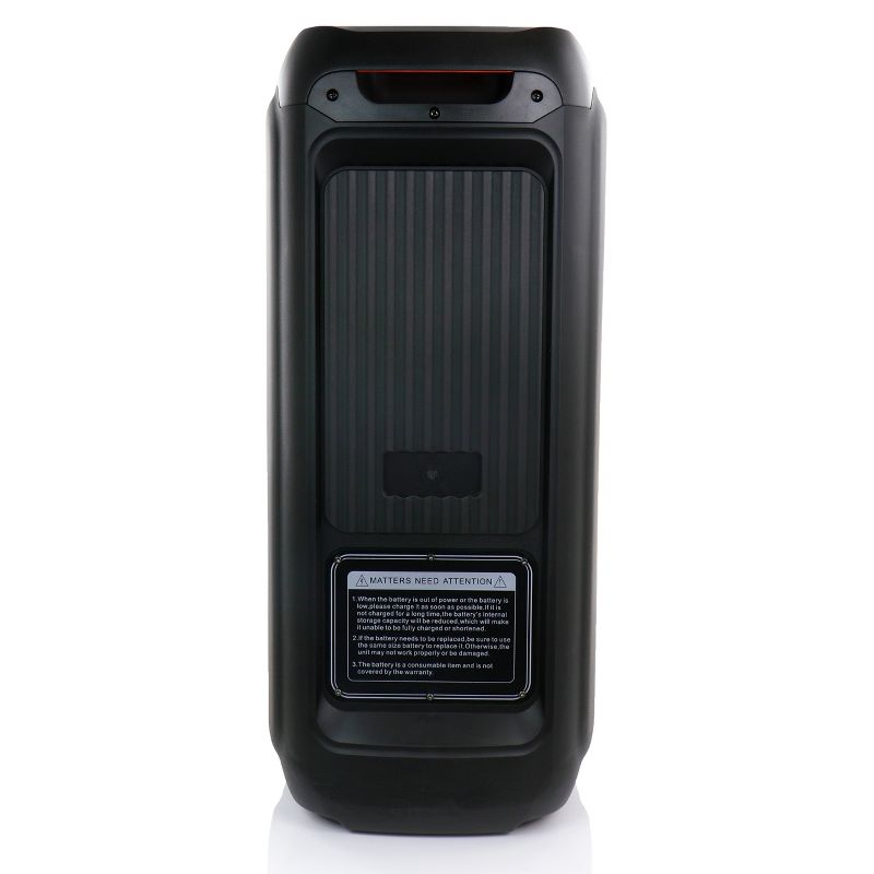 beFree Sound Dual 8 Inch Bluetooth Wireless Portable Party Speaker with Reactive Lights