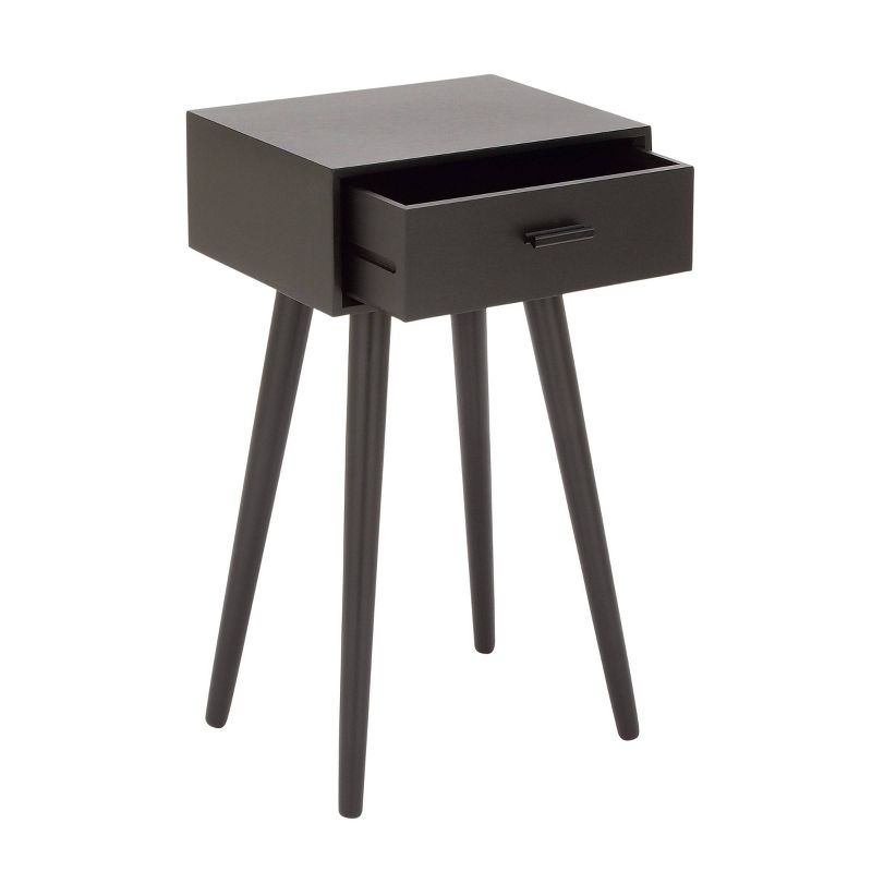 Modern Drawer Wooden Accent Table Black - Olivia & May