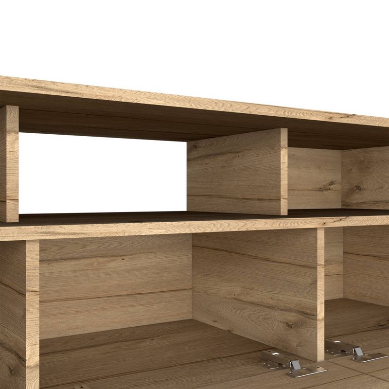 Emery 3 Drawer Media Console Table Light Wood - RST Brands