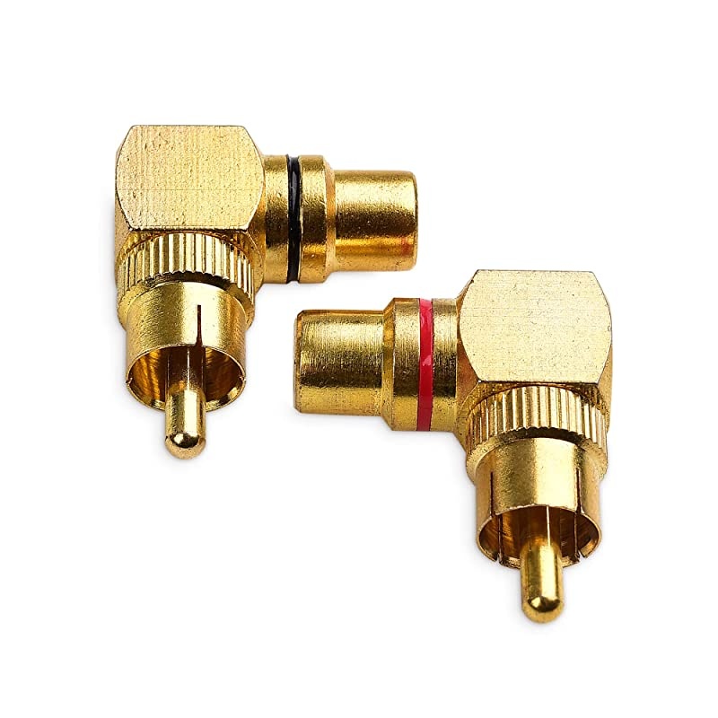 2Pack Right Angle RCA Adapter 90 Degree RCA Adapter