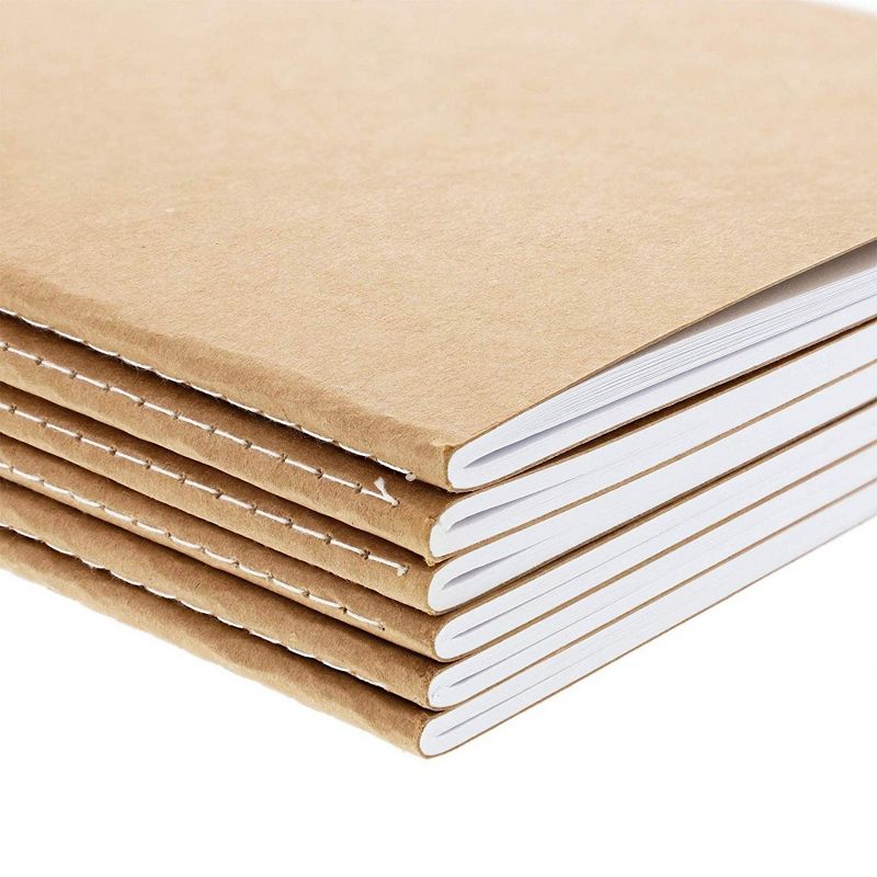 Paper Junkie 6-Pack Brown Kraft Lined Journal Notebook (9.75 x 5.75 in, 80 Pages)
