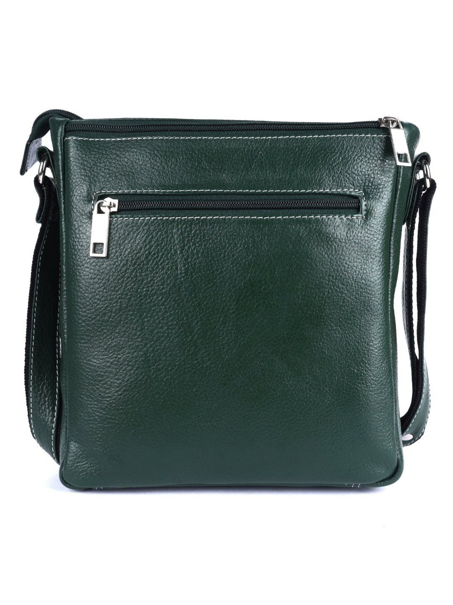 HiLEDER Green Textured Medium Leather 8 inch Cross Body Bag