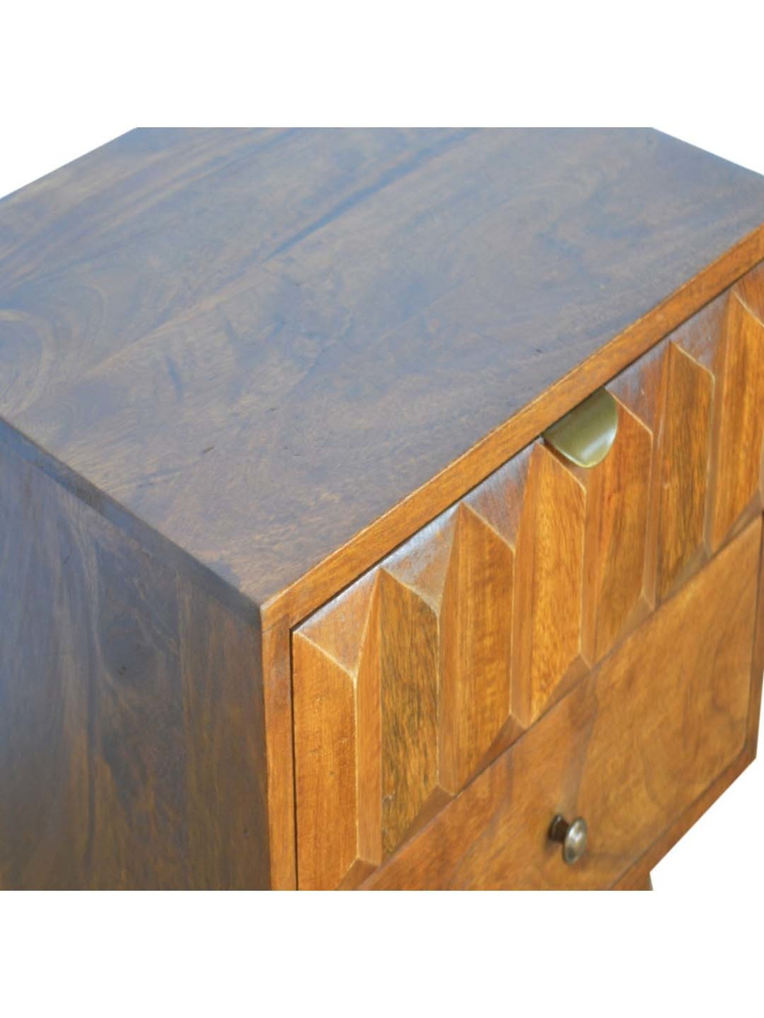 Artisan Furniture Textured Chestnut Prism Brown Bedside Table