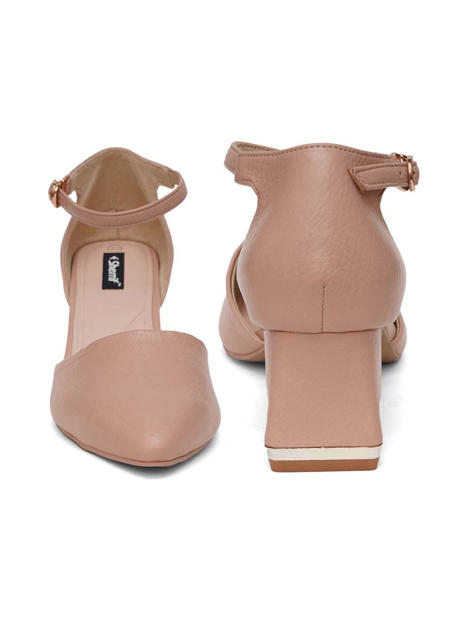 Sherrif Women's Nude Ankle Strap Sandals