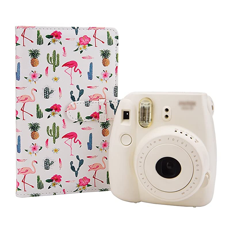 Wallet PU Leather Photo Album Compatible with Fujifilm Instax Mini 11 9 8 90 8+ 26 7s Instant Camera Film Polaroid Snap Zip Z2300 PIC300 Film White