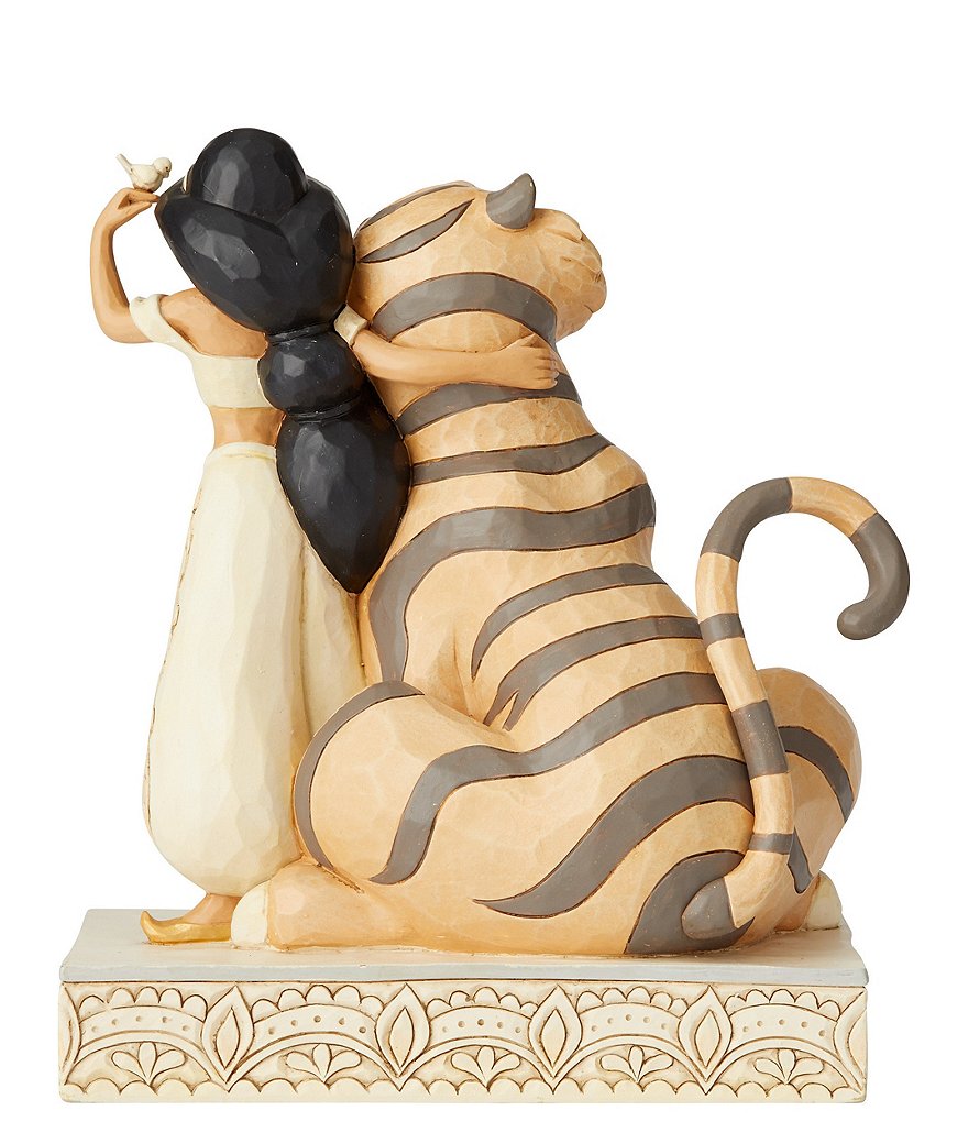 Disney Traditions by Jim Shore Jasmine and Rajah #double;Wondrous Wishes#double; White Woodland Figurine